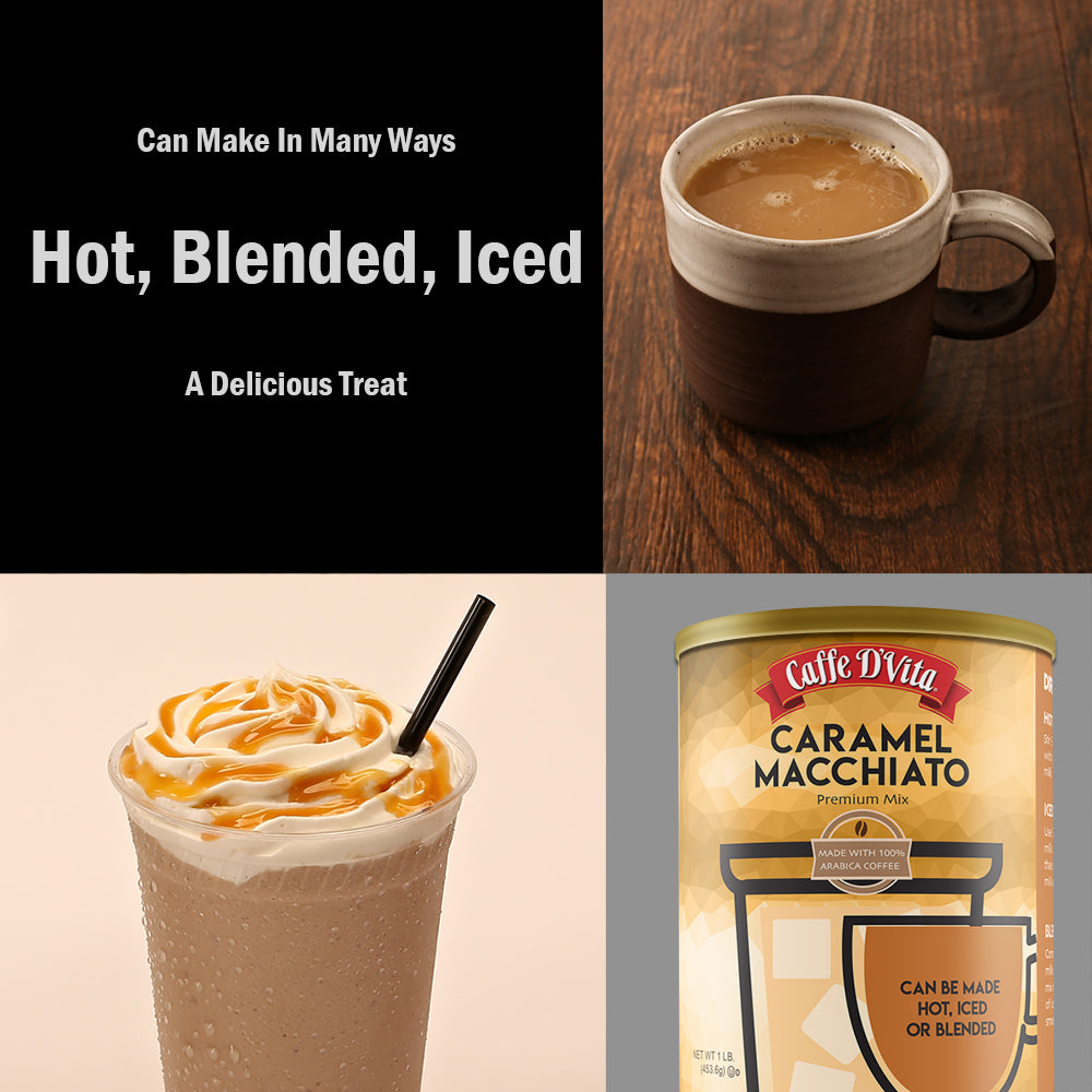 Caramel Macchiato - Case of 6 - 1 lb. cans (16 oz.) - Foodservice