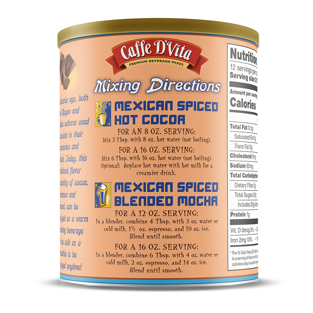 Mexican Spiced Ground Chocolate - Case of 6 - 1 lb. cans (16 oz.) - Foodservice