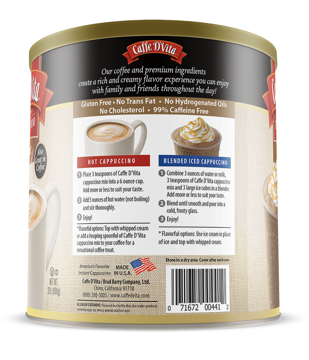 Hazelnut Cappuccino - Case of 4 Cans - 2 lb.