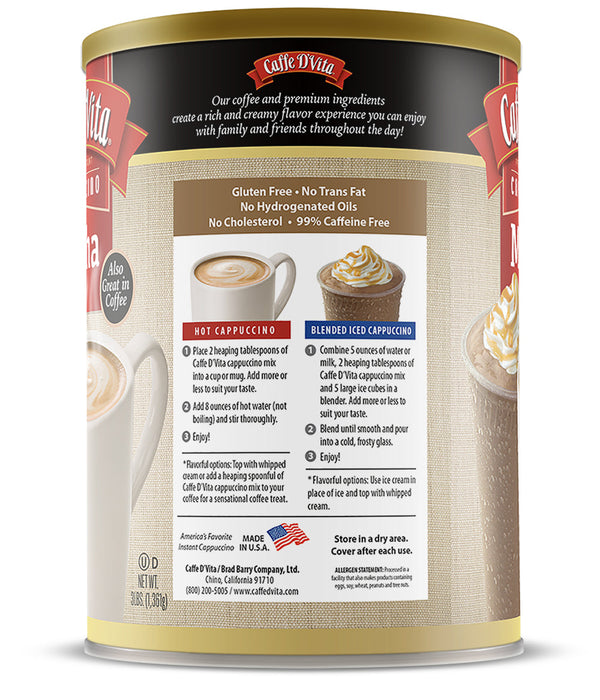 Mocha Cappuccino - Single Can or Case of 4 Cans - 3 lb. (48 oz
