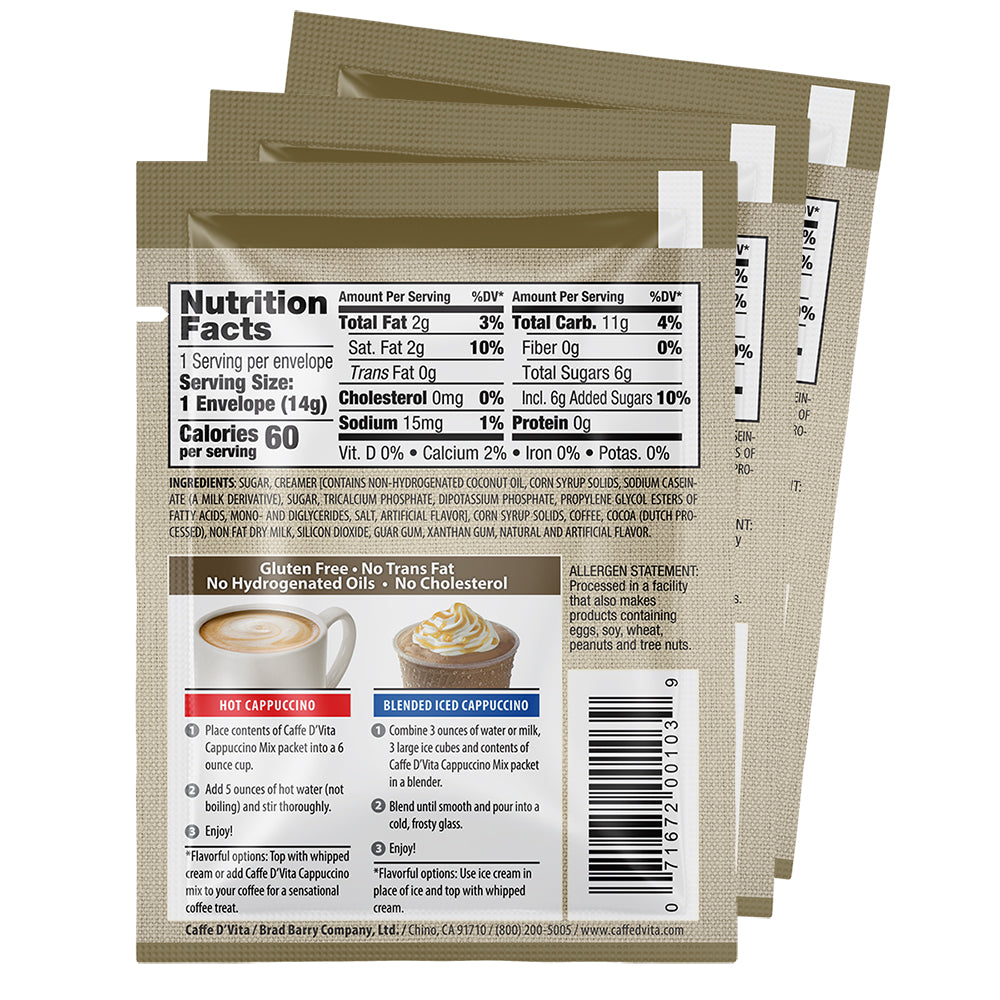 Mocha Cappuccino Envelopes - 3 sleeves of 24 packs