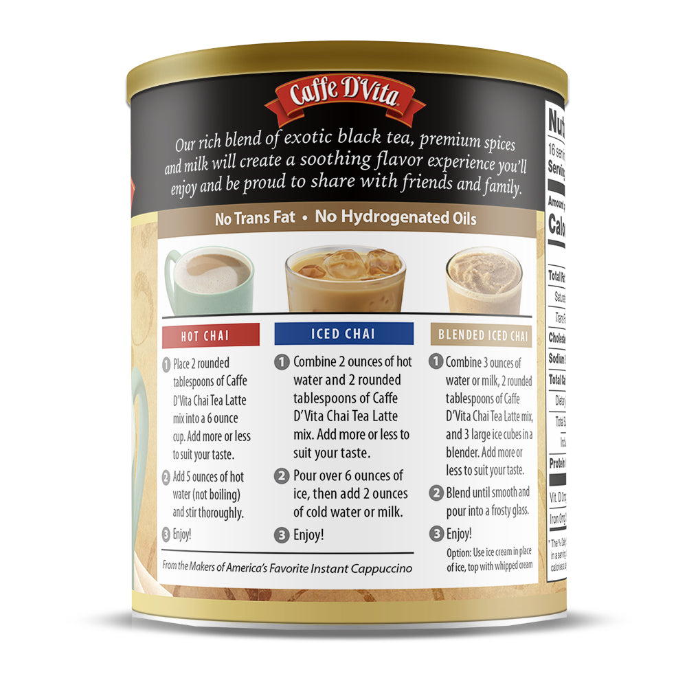Spiced Chai Tea Latte - Case of 6 - 1 lb. cans (16 oz.)