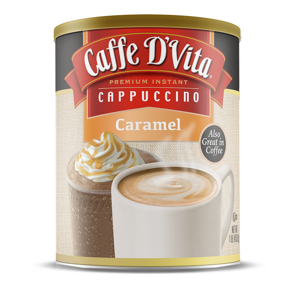 Caramel Cappuccino - Case of 6 - 1 lb. cans (16 oz.) - Foodservice
