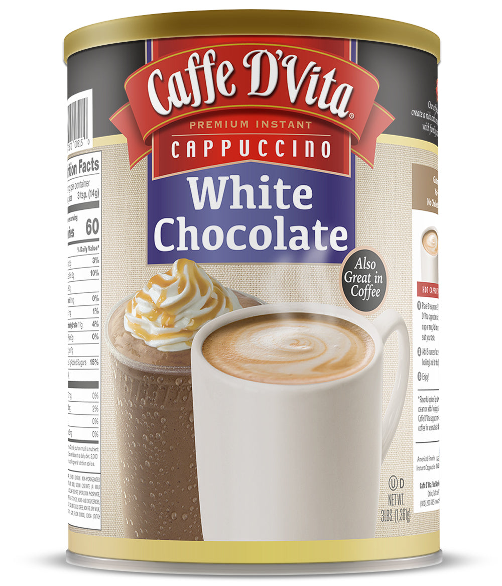 White Chocolate Cappuccino - Single Can or Case of 4 Cans - 3 lb. (48 oz.)