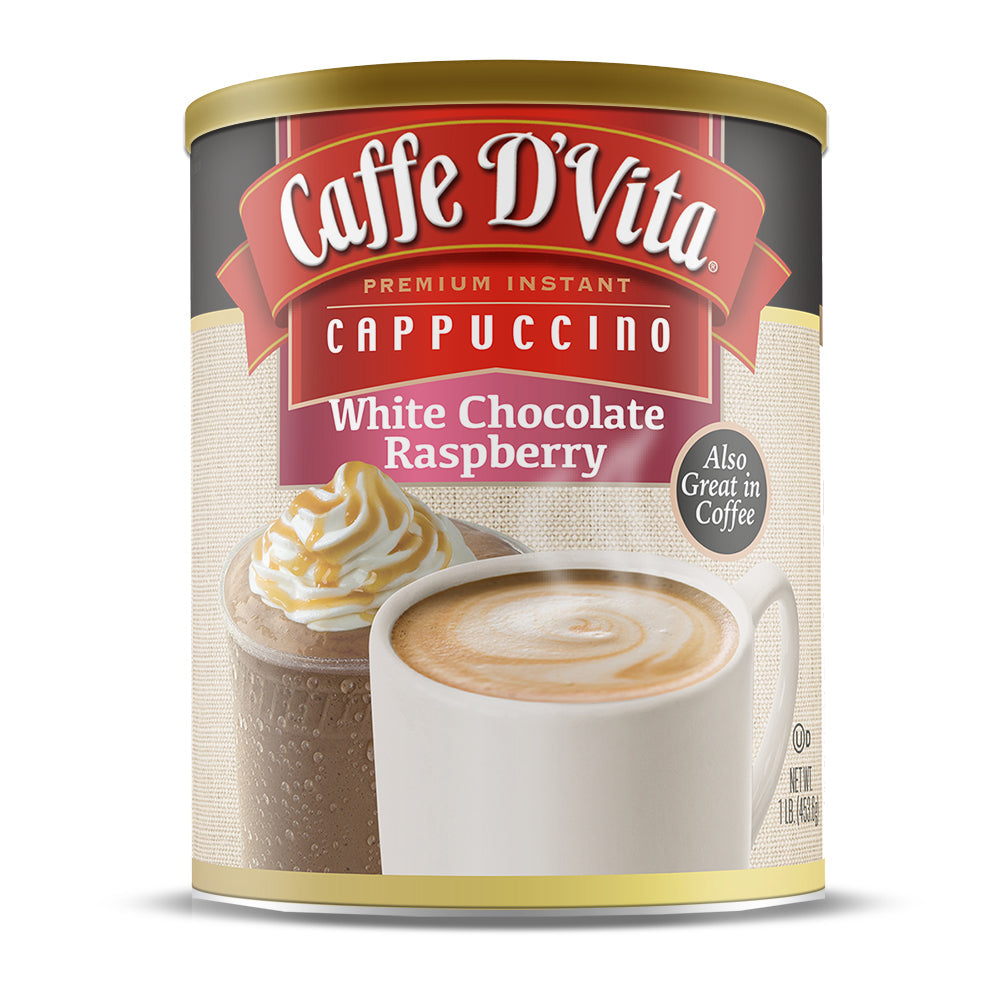 White Chocolate Raspberry Cappuccino - Case of 6 - 1 lb. cans (16 oz.) -  caffedvita