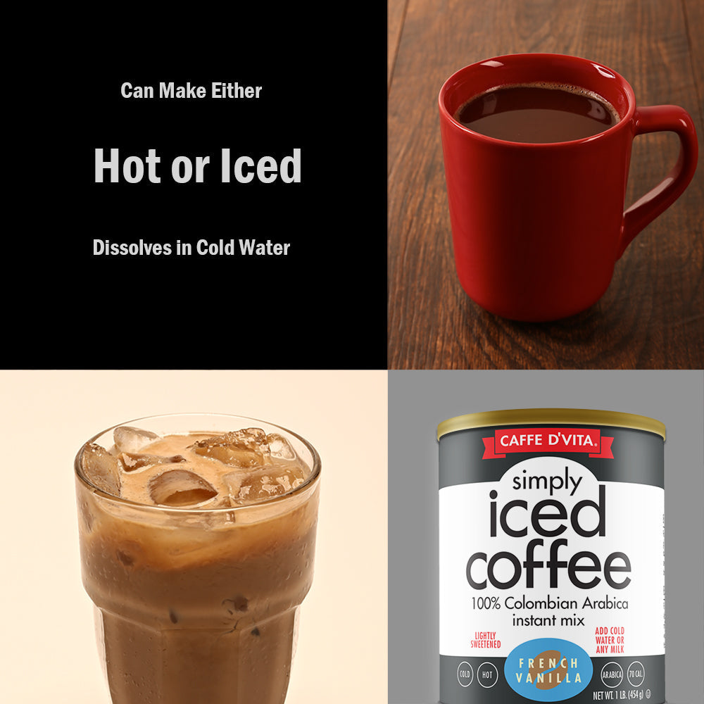 Simply Iced Coffee French Vanilla - Case of 6 - 1 lb. cans (16 oz.) - Foodservice