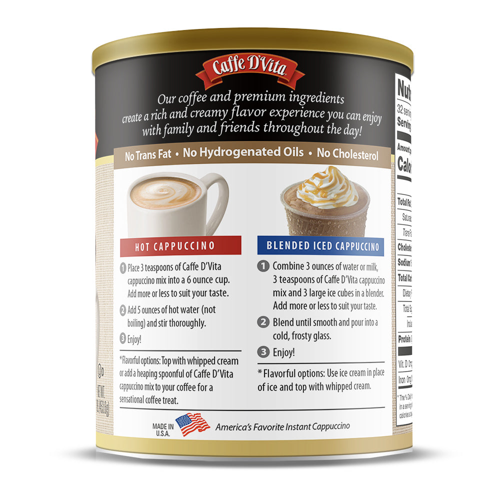 Cinnamon Mocha Cappuccino - Case of 6 - 1 lb. cans (16 oz.) - Foodservice