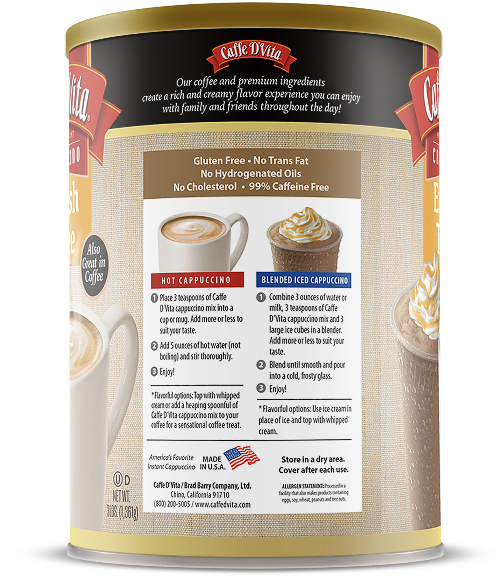 English Toffee Cappuccino - Single Can or Case of 4 Cans - 3 lb. (48 oz.)
