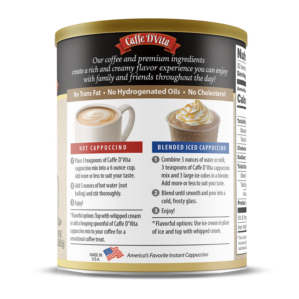 French Vanilla Cappuccino - Case of 6 - 1 lb. cans (16 oz.) - Foodservice