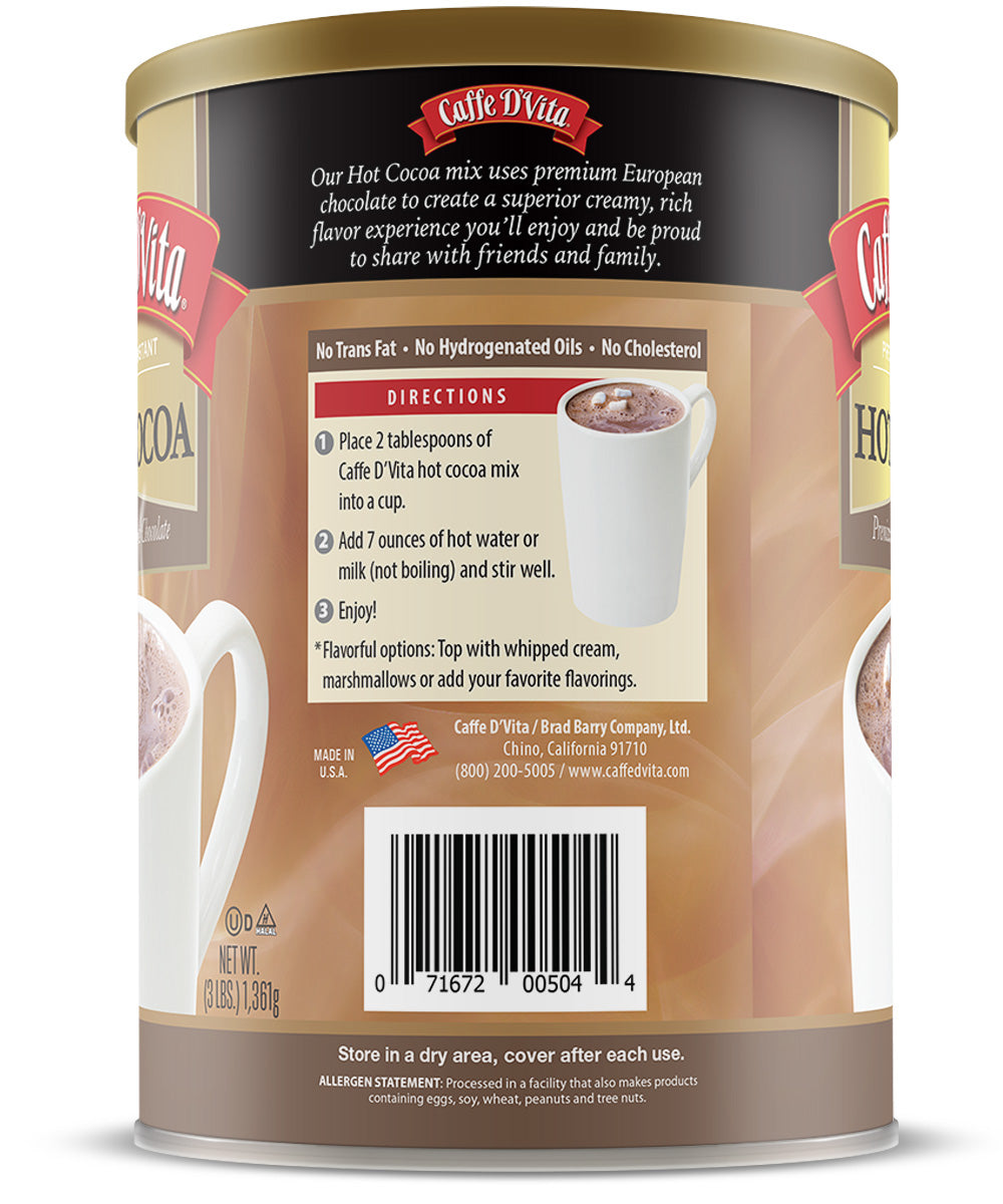 Hot Cocoa - Single Can or Case of 4 Cans - 3 lb. (48 oz.)