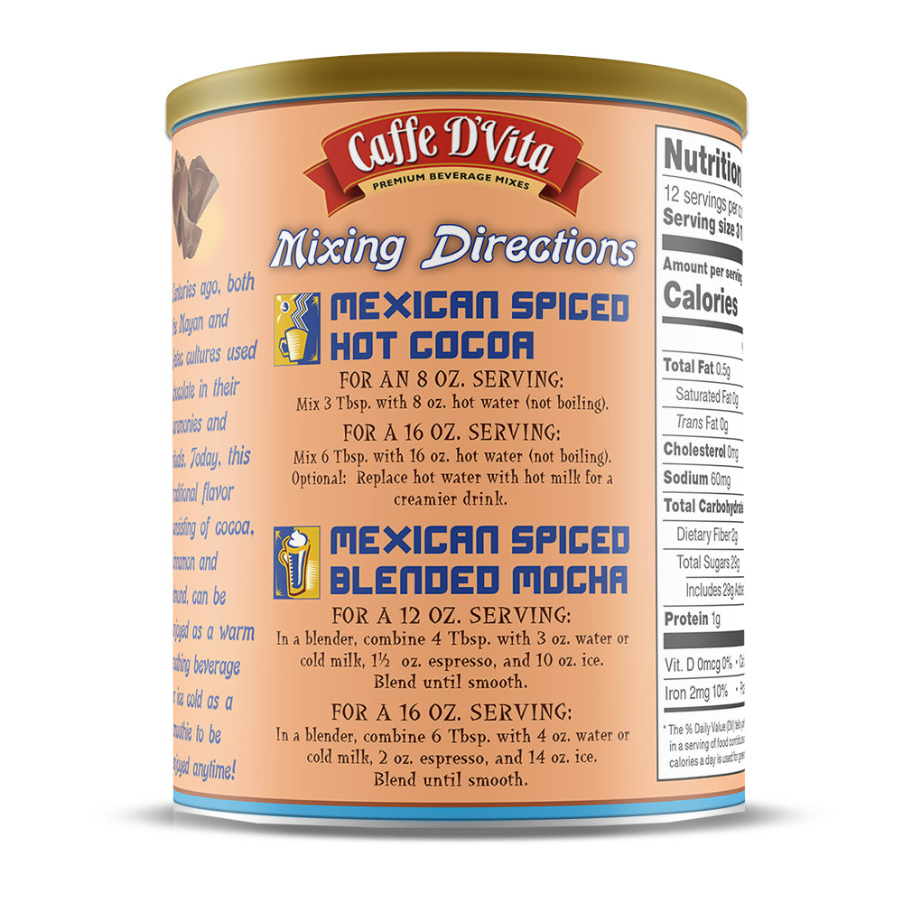 Mexican Spiced Ground Chocolate - Case of 6 - 1 lb. cans (16 oz.)