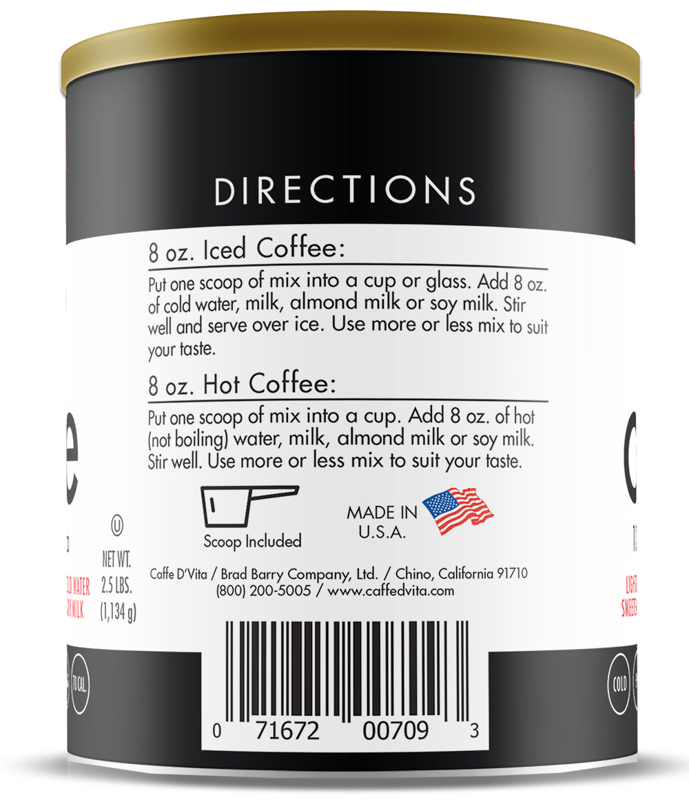 Simply Iced Coffee French Vanilla - Single Can or Case of 4 Cans - 2.5 lb. (40 oz.)