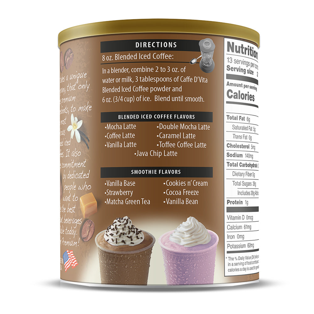 Toffee Coffee Latte Blended Iced Coffee Frappe - Case of 6 - 19 oz. cans - Foodservice