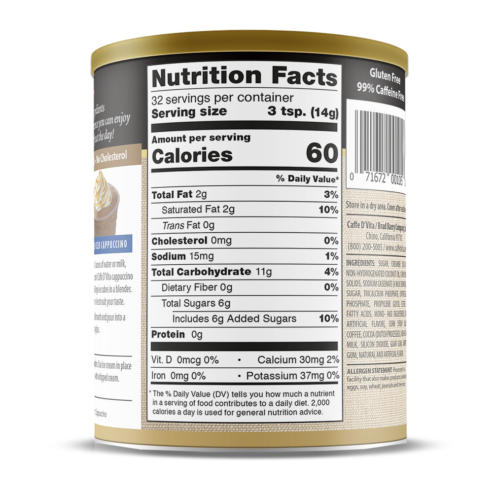 Mocha Cappuccino - Case of 6 - 1 lb. cans (16 oz.) - Foodservice