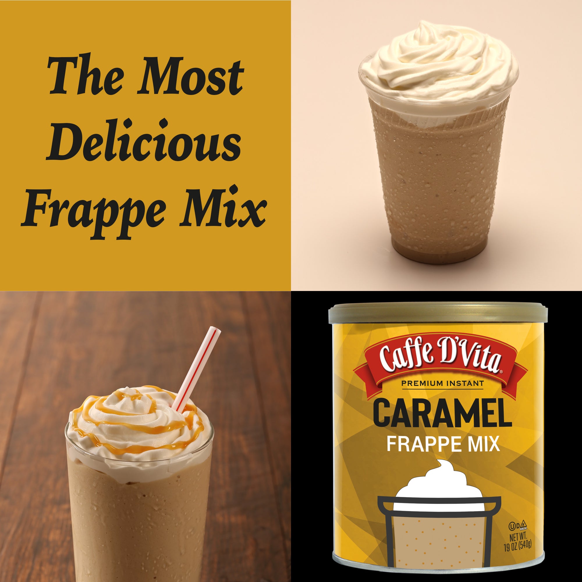 Caramel Latte Blended Iced Coffee Frappe- Case of 6 - 19 oz. cans