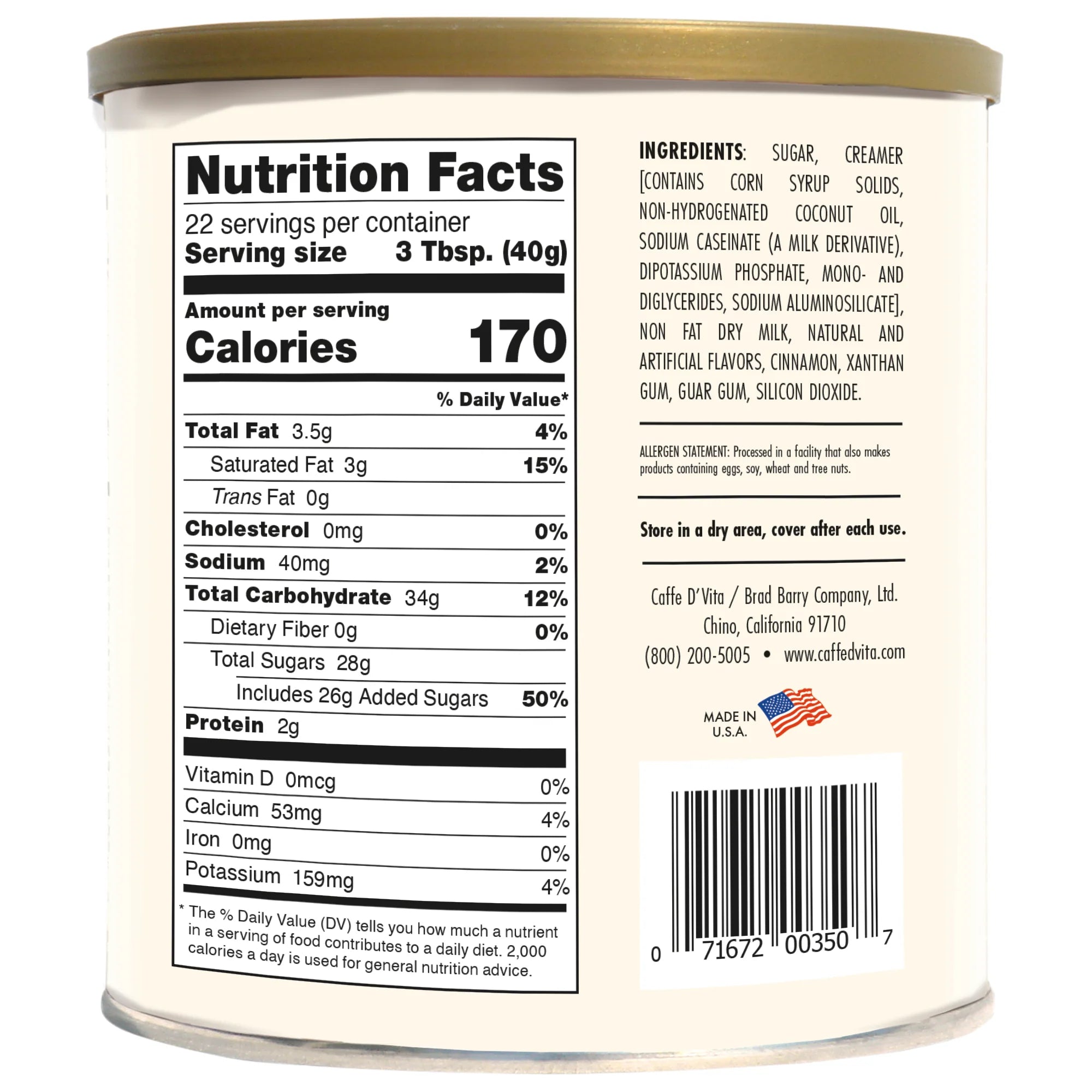 Horchata- Case of 4 - 2 lb. cans - Foodservice