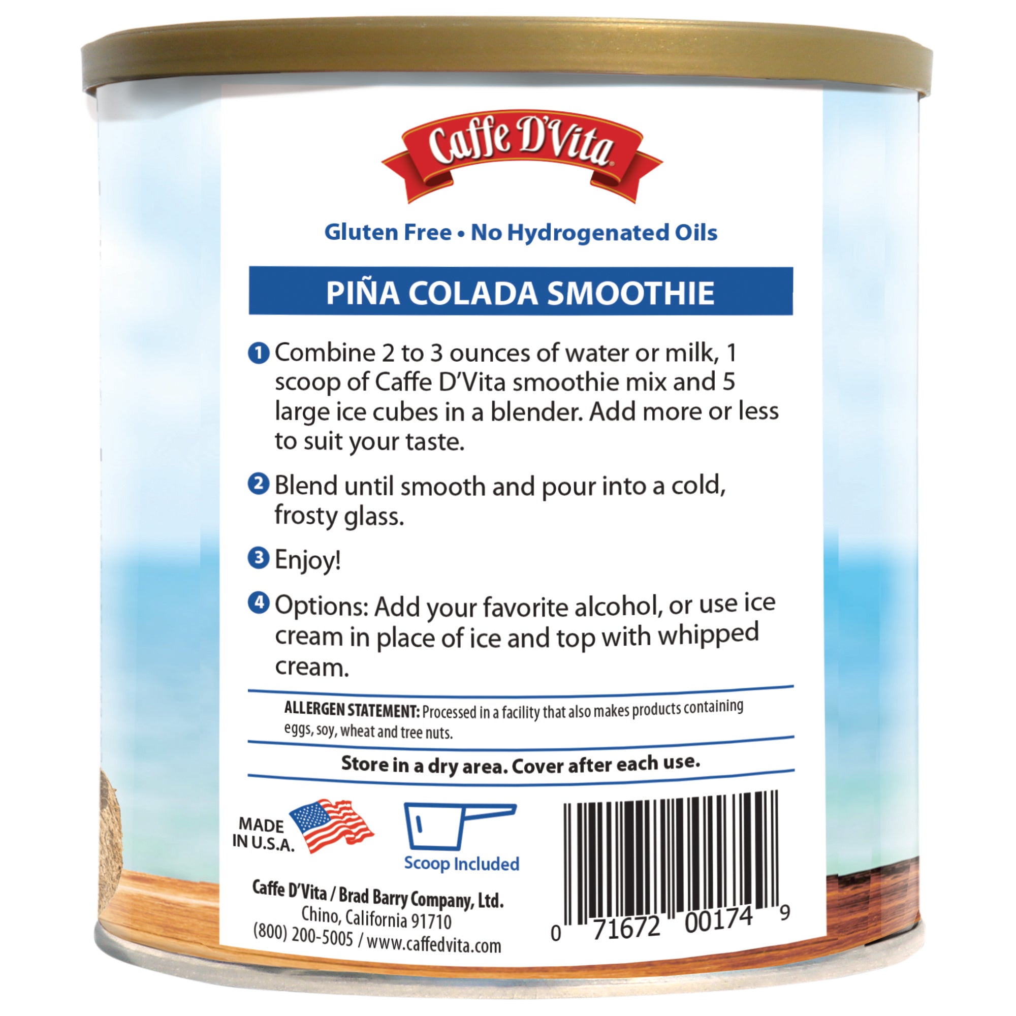 Pina Colada Mix - Case of 4 Cans - 2 lb. (32 oz.)