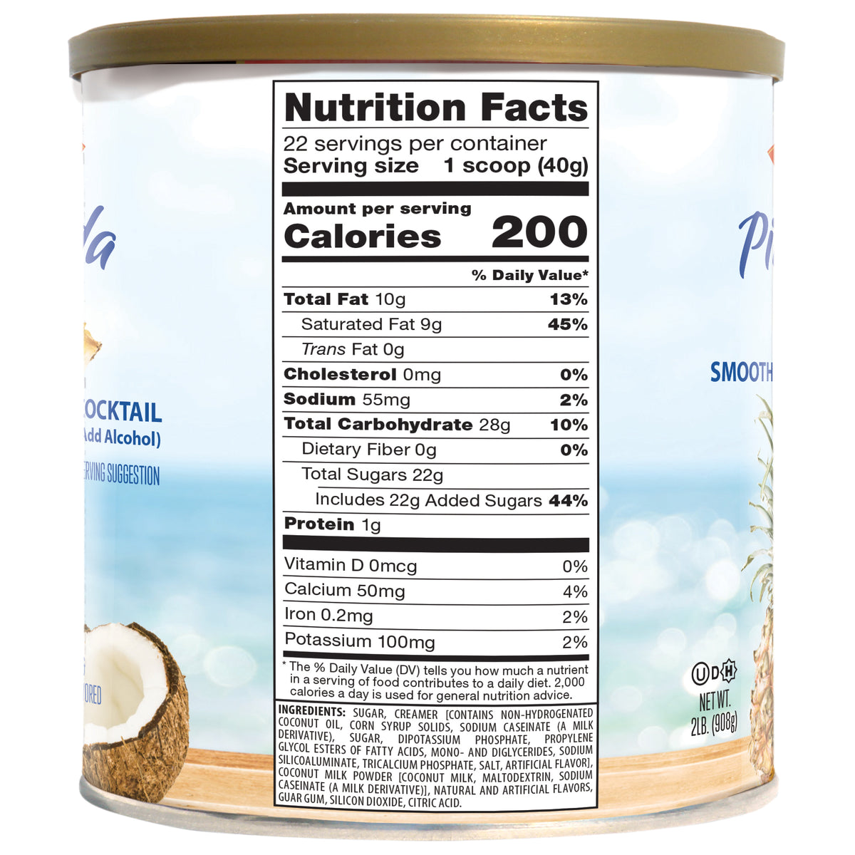 Pina Colada Mix - Case of 4 Cans - 2 lb. (32 oz.)