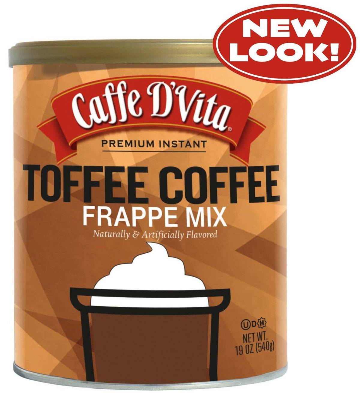 Toffee Coffee Latte Blended Iced Coffee Frappe - Case of 6 - 19 oz. cans