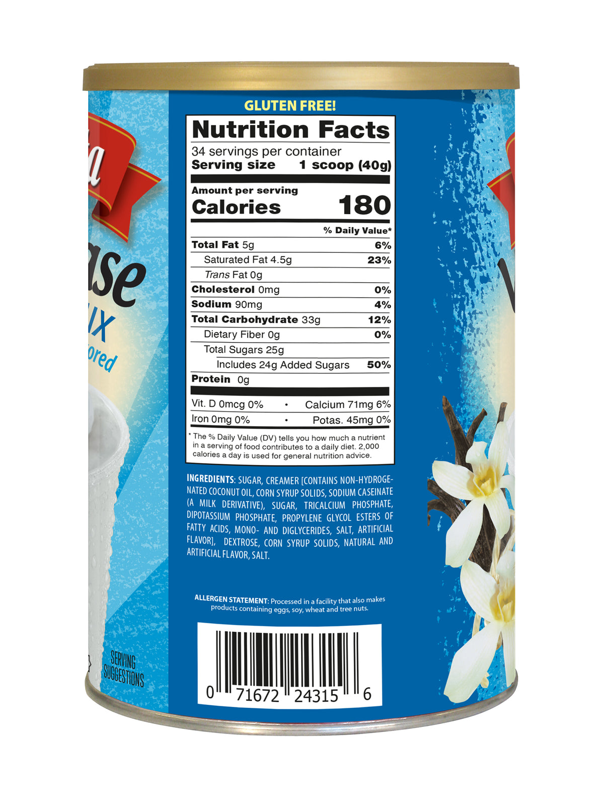 Vanilla Base Smoothie - Case of 4 Cans - 3lb. (48 oz.) - Foodservice