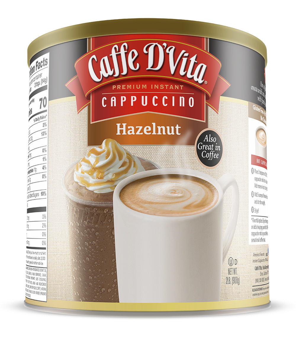 Hazelnut Cappuccino - Case of 4 Cans - 2 lb. - caffedvita