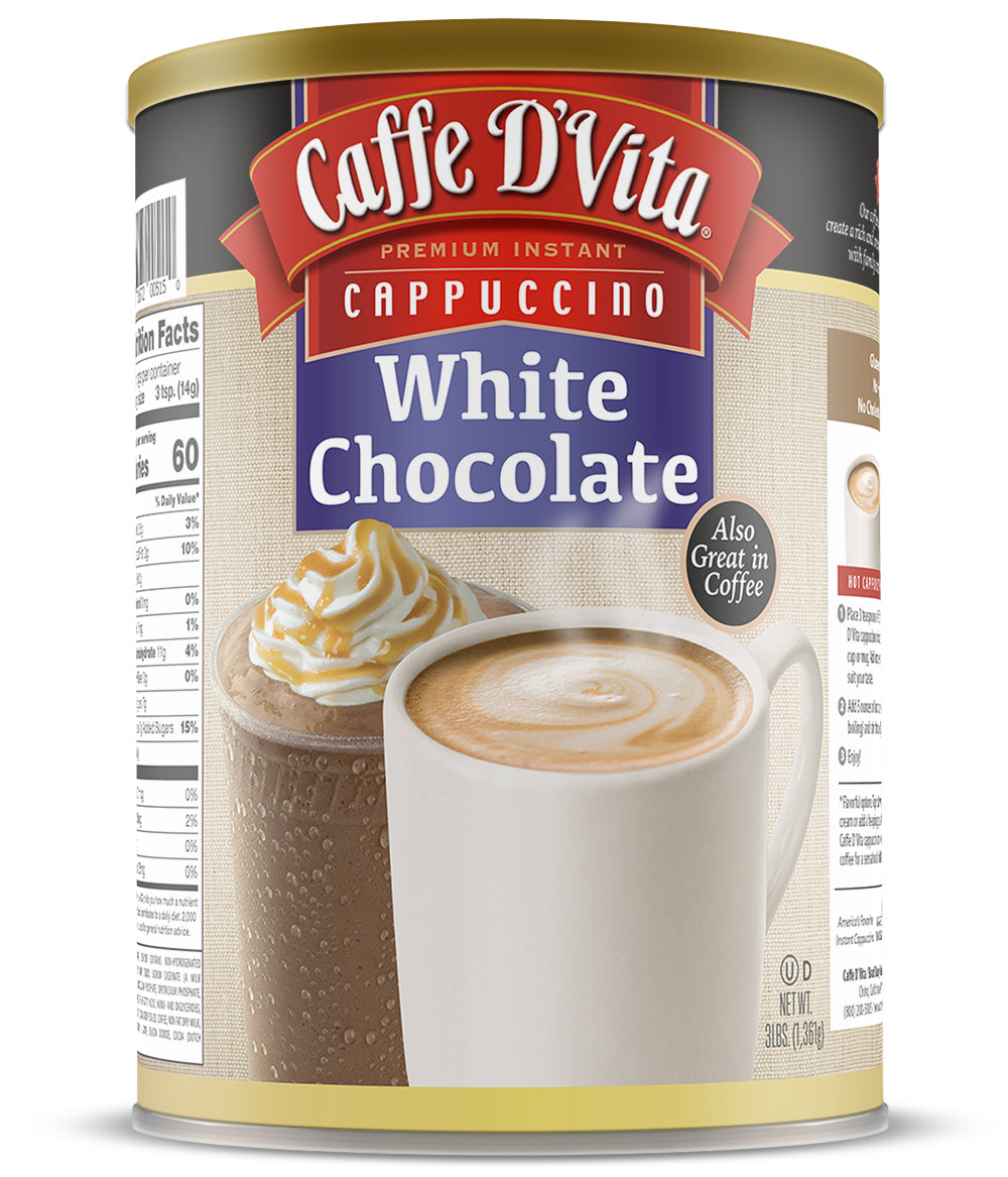 White Chocolate Cappuccino - Single Can or Case of 4 Cans - 3 lb