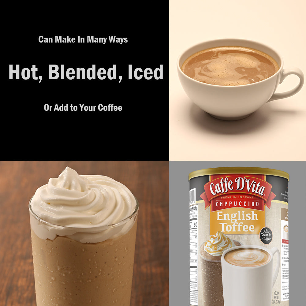 English Toffee Cappuccino - Single Can or Case of 4 Cans - 3 lb. (48 oz.)