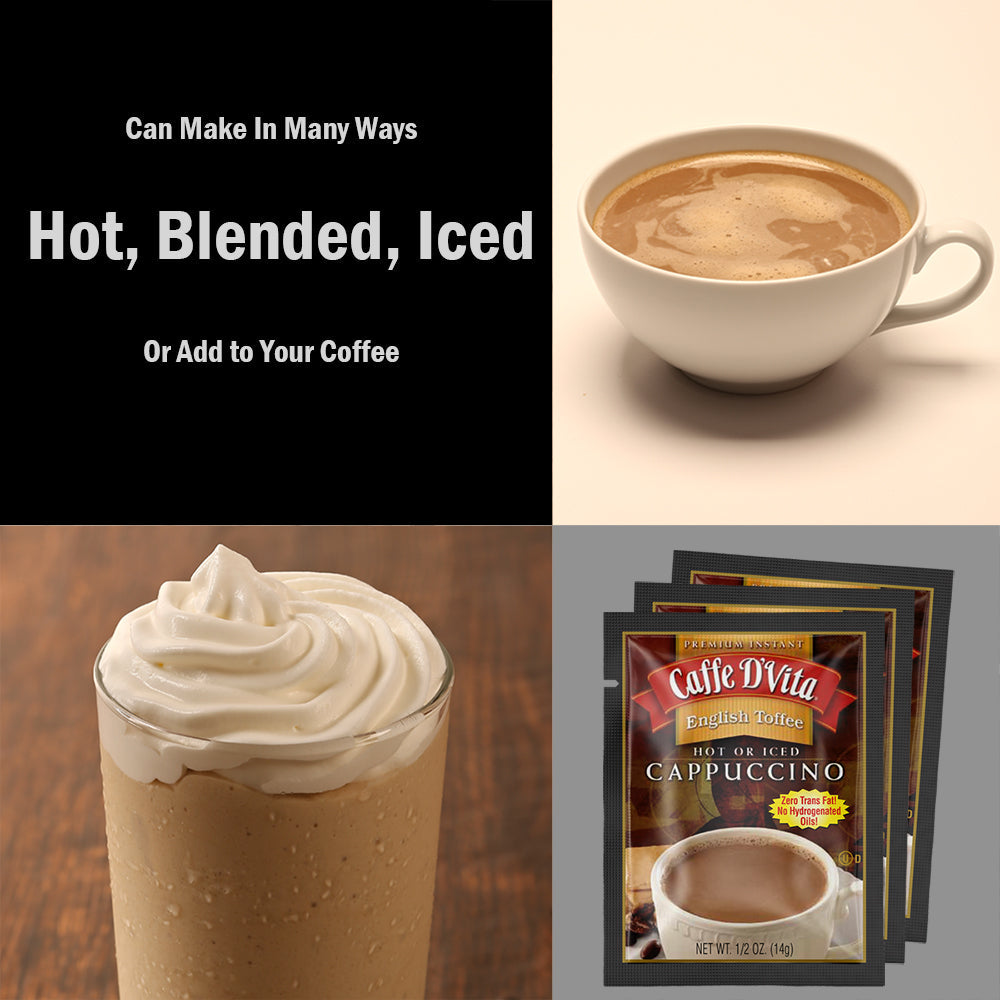 English Toffee Cappuccino Envelopes - 3 sleeves of 24 packs