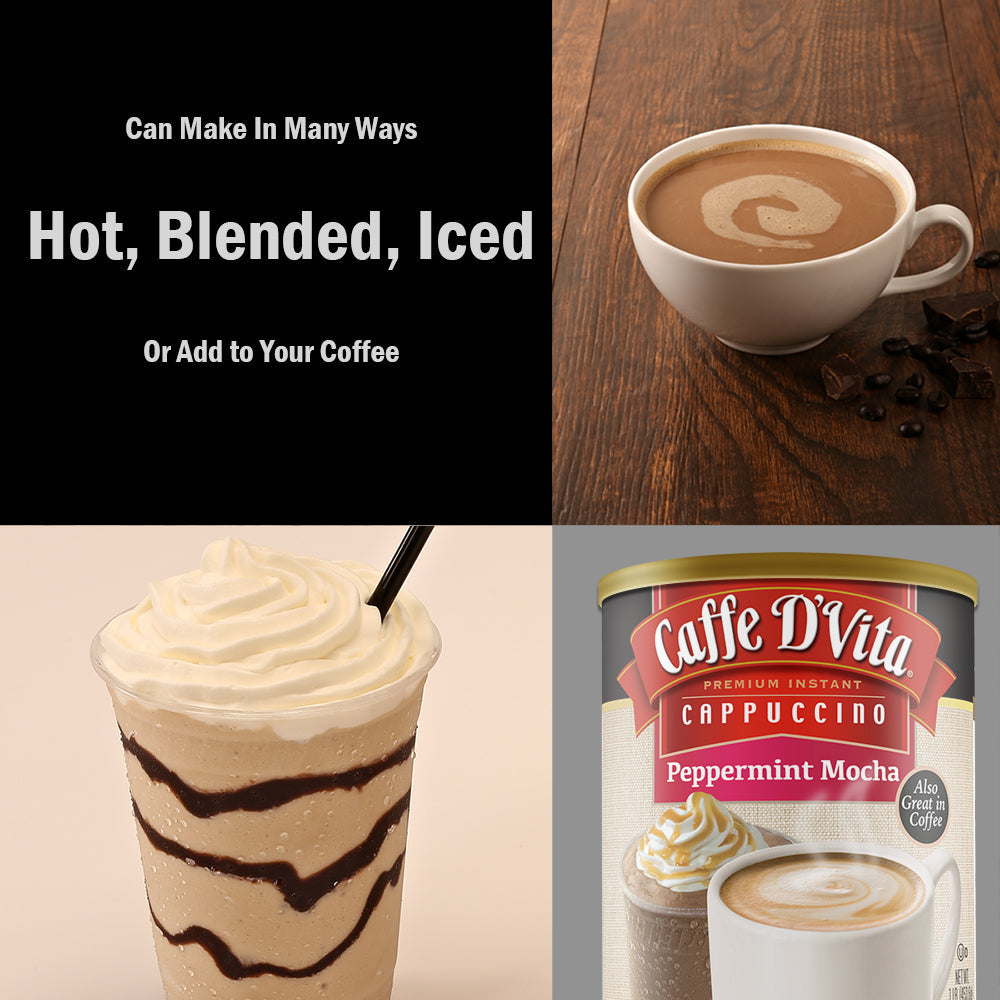Peppermint Mocha Cappuccino - Case of 6 - 1 lb. cans (16 oz.)