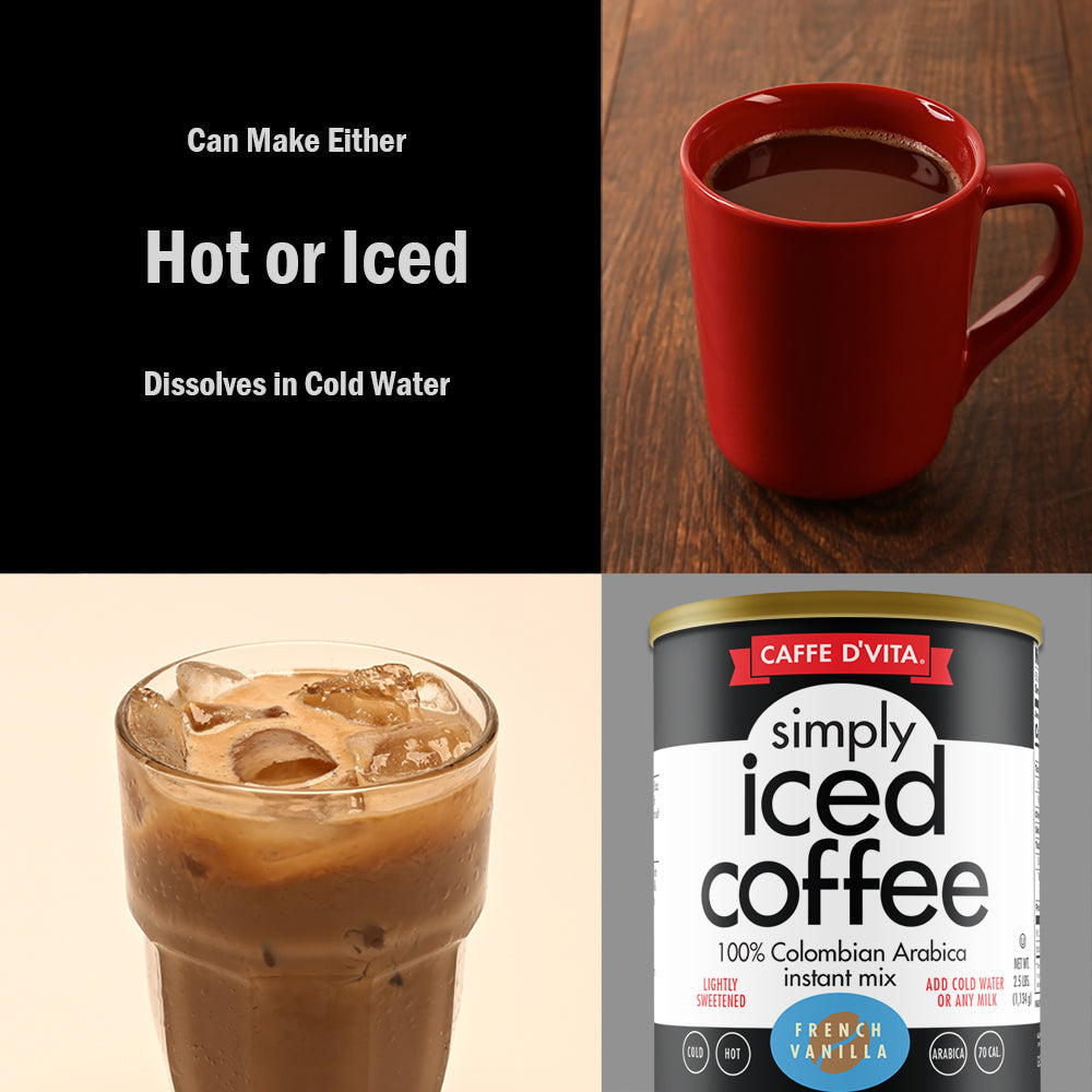 Simply Iced Coffee French Vanilla - Single Can or Case of 4 Cans - 2.5 lb. (40 oz.)