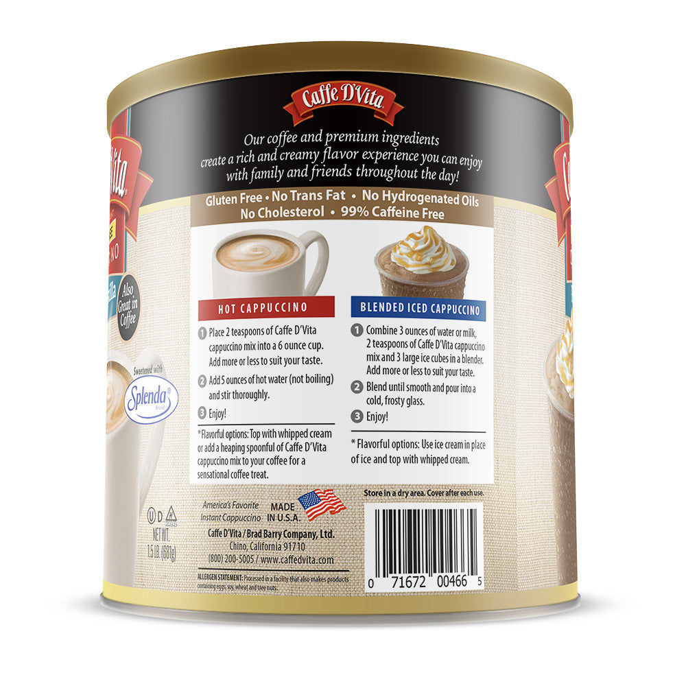 Sugar Free French Vanilla - Case of 4 Cans - 1.5 lb. (24 oz.)