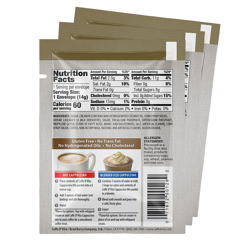 Caramel Cappuccino Envelopes - 3 sleeves of 24 packs