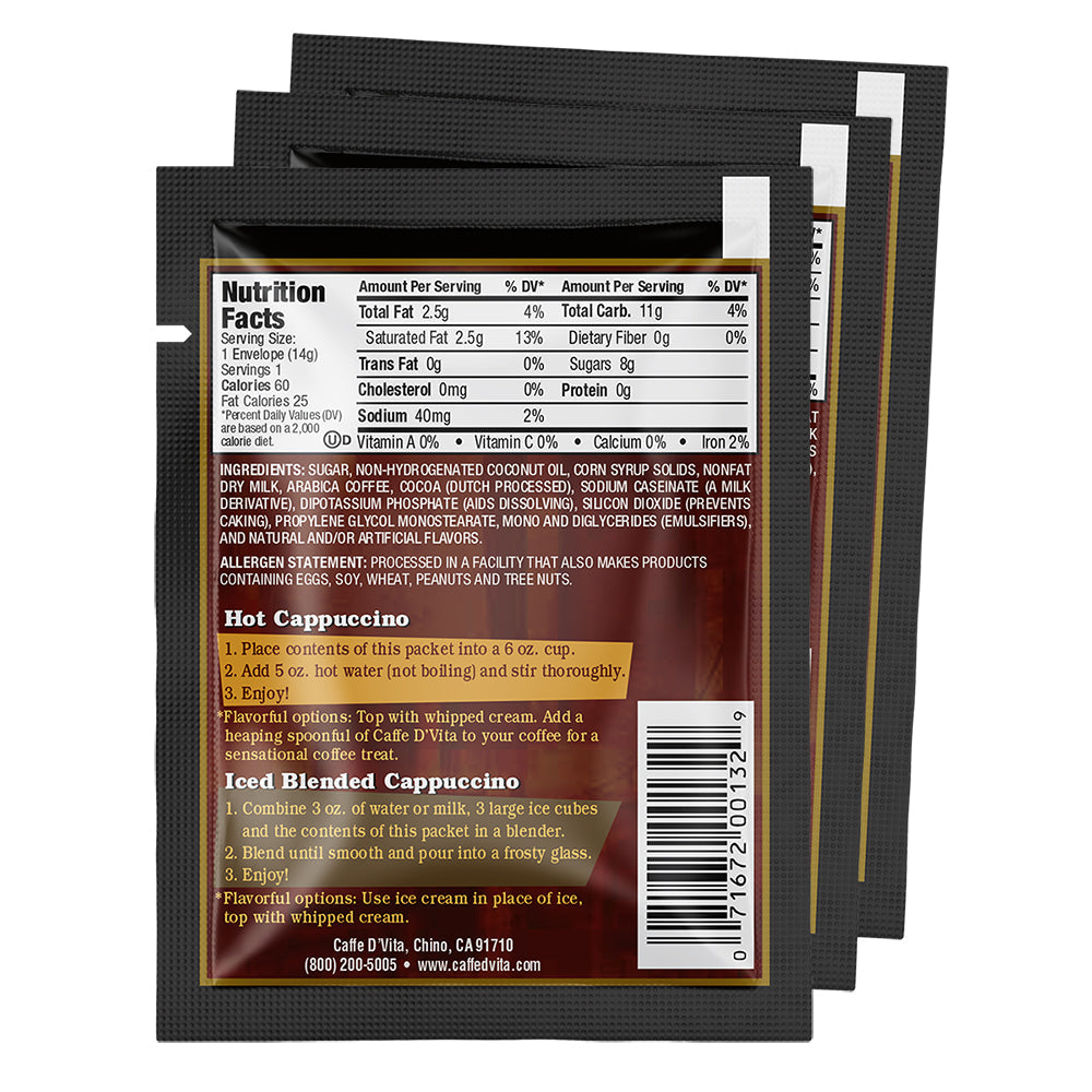 English Toffee Cappuccino Envelopes - 3 sleeves of 24 packs