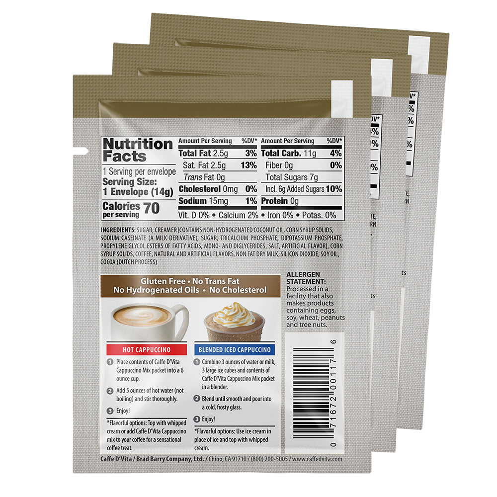 Hazelnut Cappuccino Envelopes - 3 sleeves of 24 packs