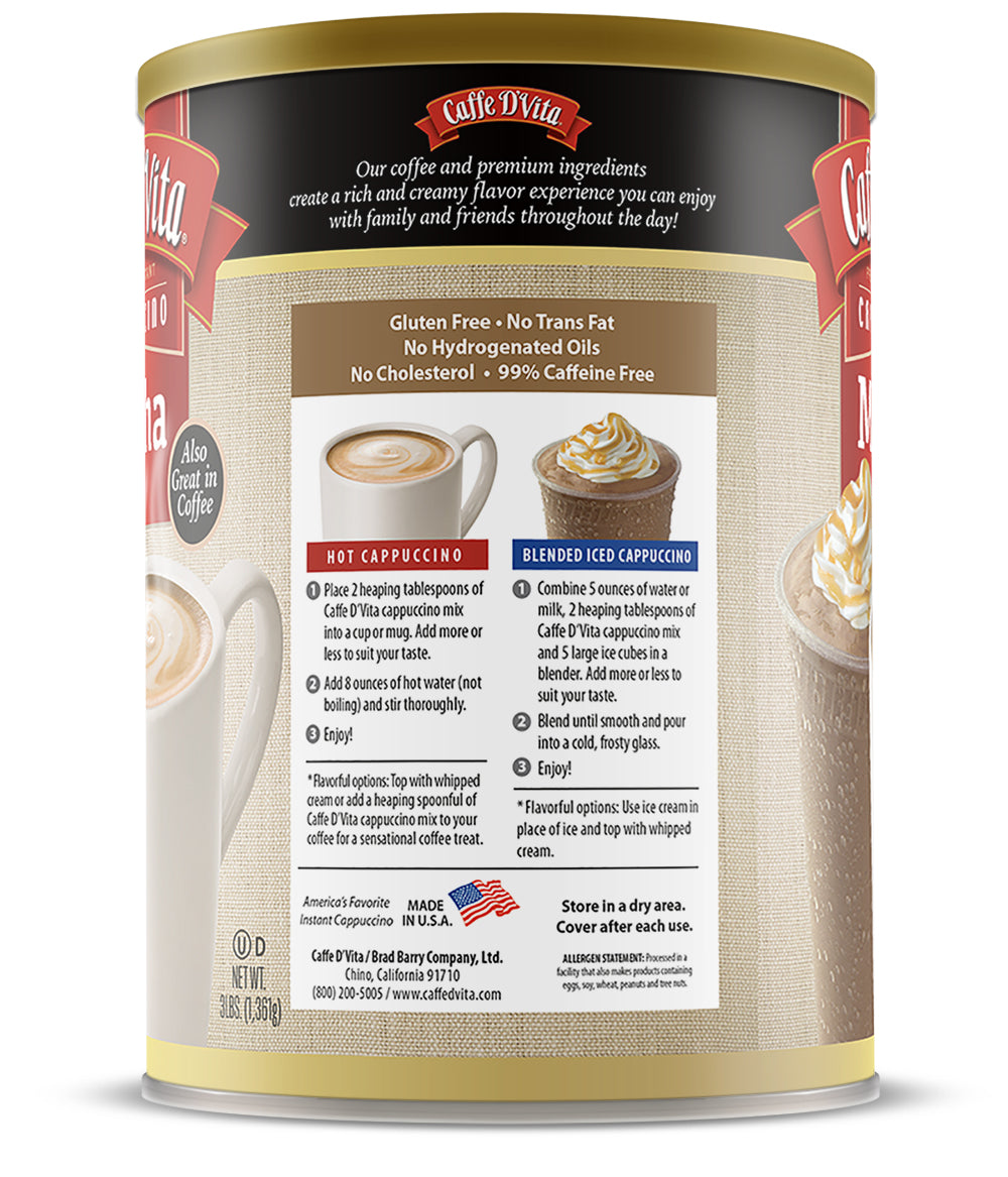 Mocha Cappuccino - Single Can or Case of 4 Cans - 3 lb. (48 oz.)