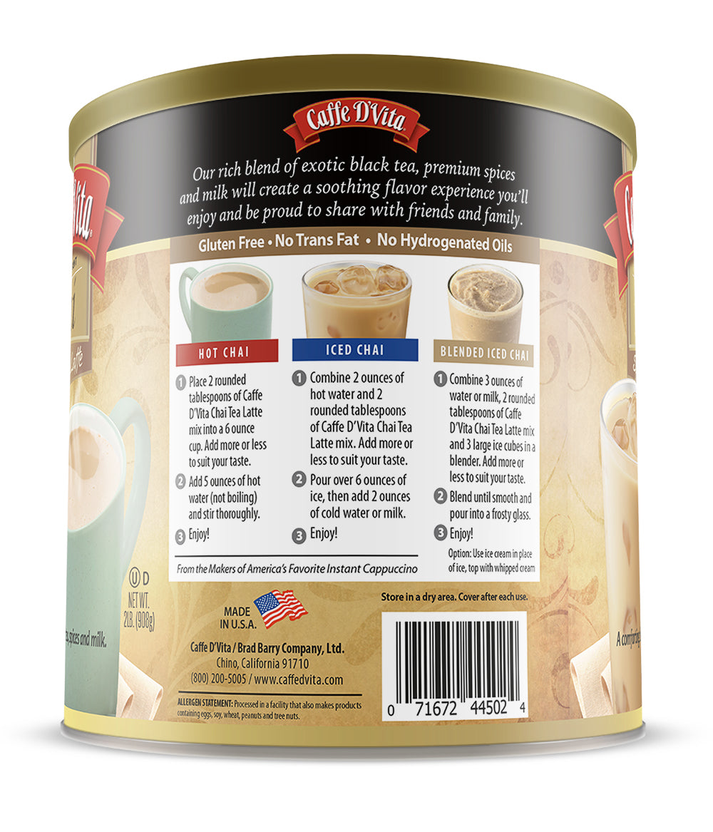 Spiced Chai Latte - Case of 4 Cans - 2 lb. (32 oz.)