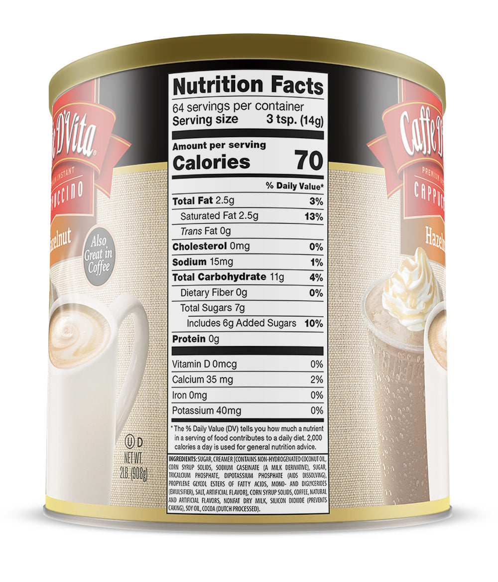 Hazelnut Cappuccino - Case of 4 Cans - 2 lb.
