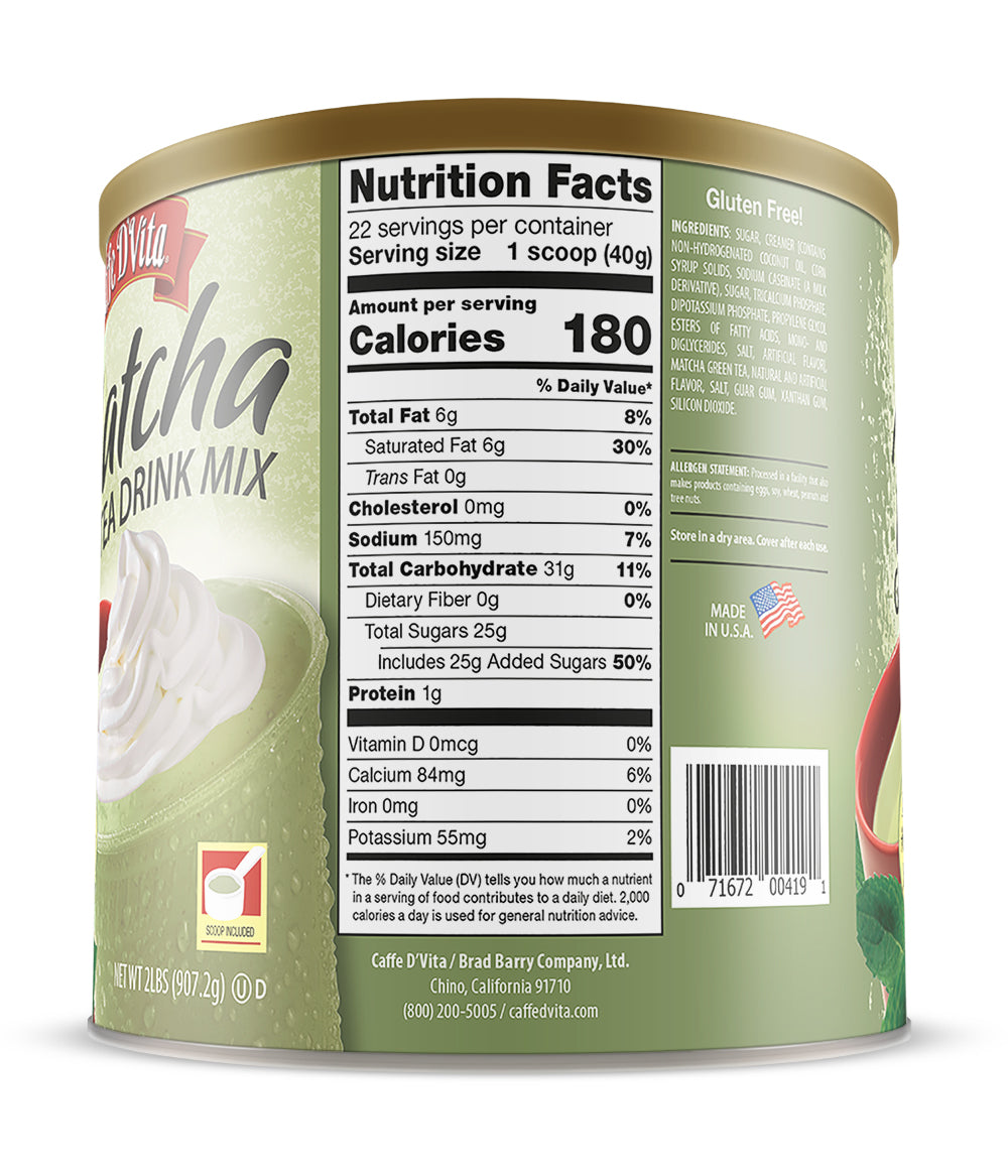 Matcha Green Tea Drink Mix - Case of 4 Cans - 2 lb. (32 oz.)