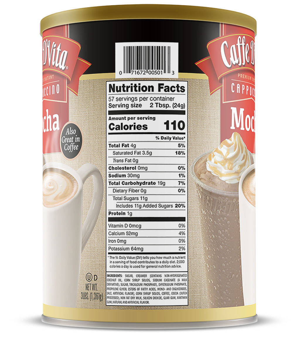 Mocha Cappuccino - Single Can or Case of 4 Cans - 3 lb. (48 oz.)