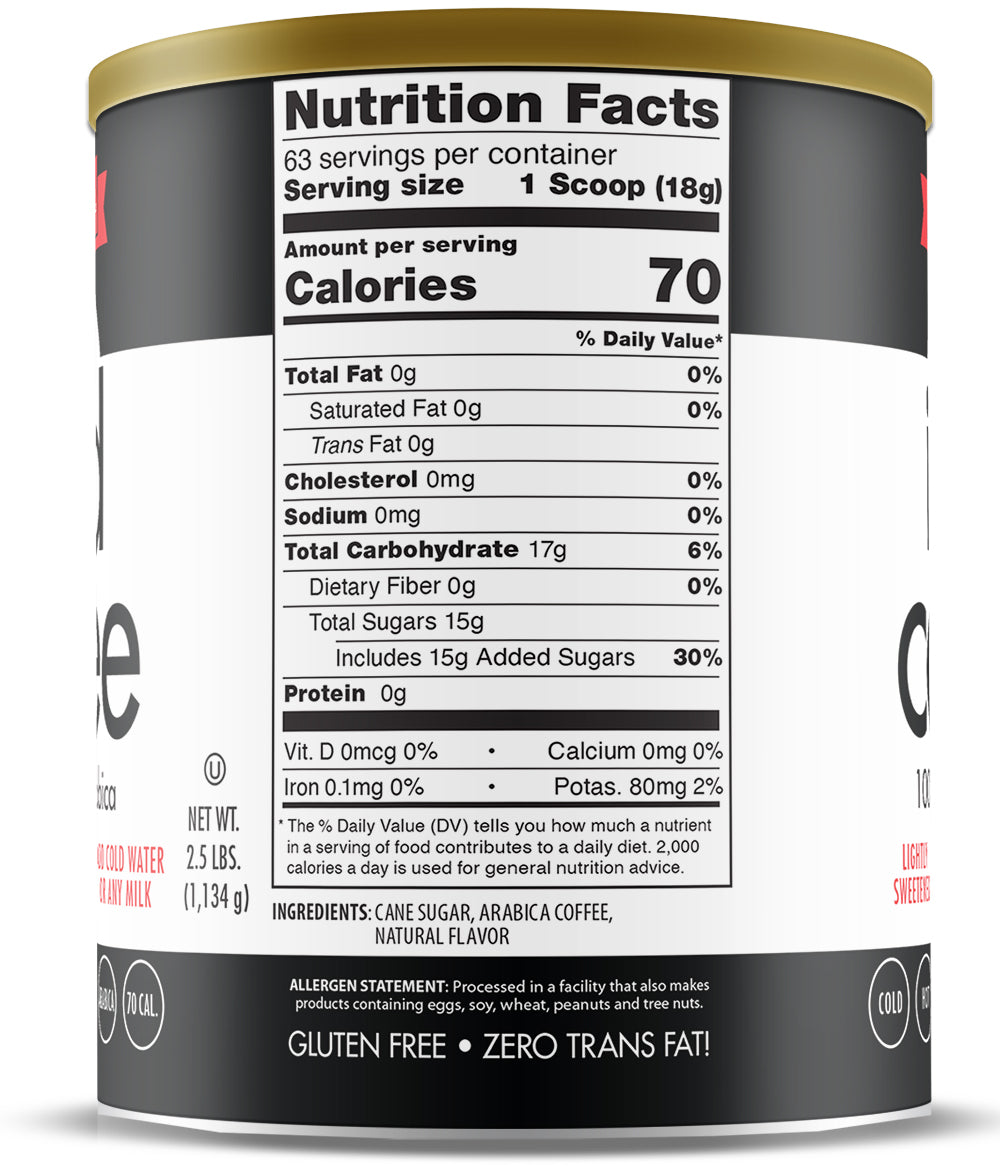 Simply Iced Coffee French Vanilla - Single Can or Case of 4 Cans - 2.5 lb. (40 oz.)