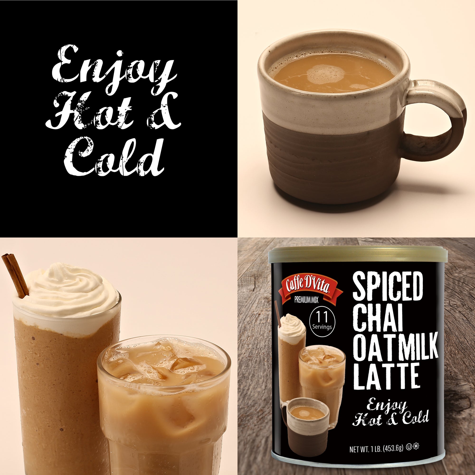 Spiced Chai Oatmilk Latte - Case of 6 - 1 lb. cans (16 oz.)